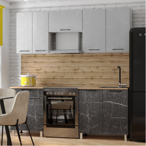 Кухня "Марбл" 2 м с окапом (Ост.) Кухня "Марбл" 2 м с окапом (Ост.)